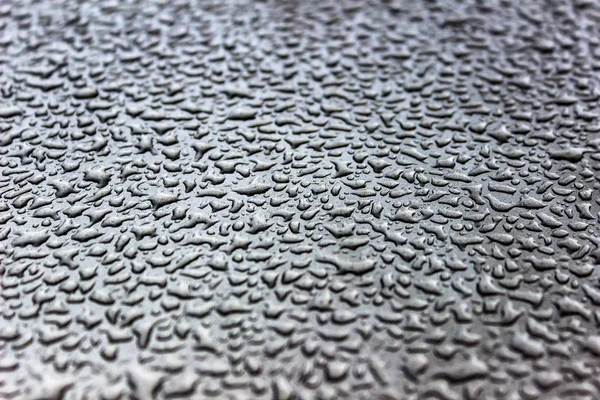 Gouttes Eau Sur Les Surfaces Métalliques Peintes — Photo