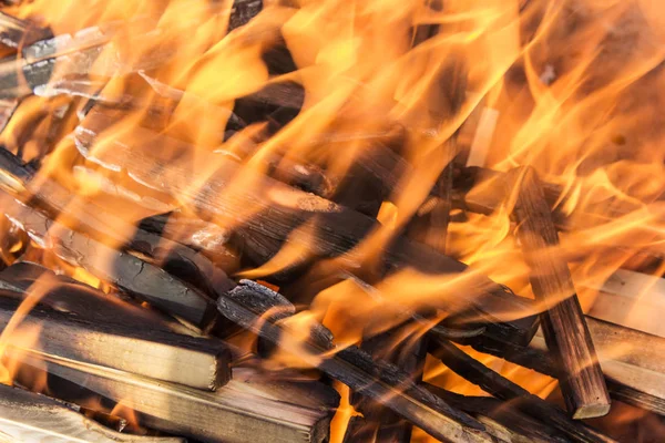 Tűz Lángok Közelről — Stock Fotó