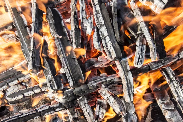 Tűz Lángok Közelről — Stock Fotó