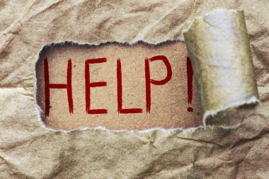 Word yardımı ile yırtık kahverengi kağıt