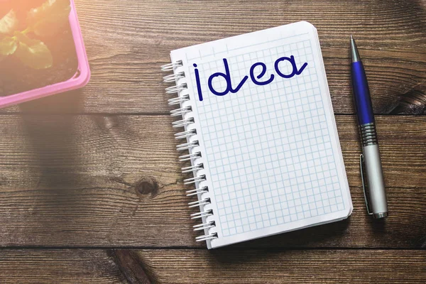 Idea Parola Blocco Note — Foto Stock