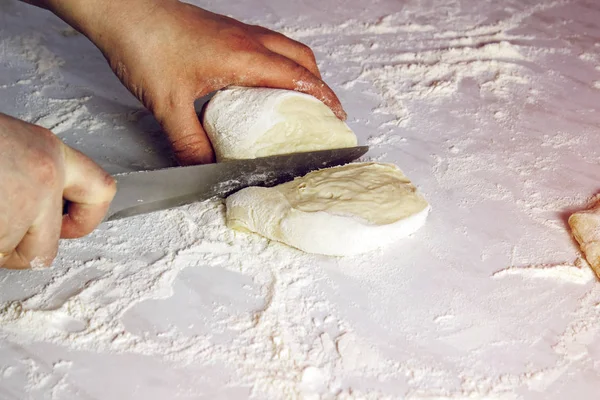 Processo Fazer Ravioli Caseiro — Fotografia de Stock