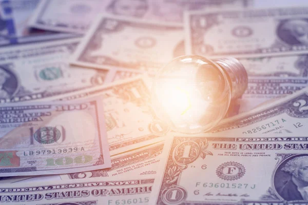 Money and light bulb