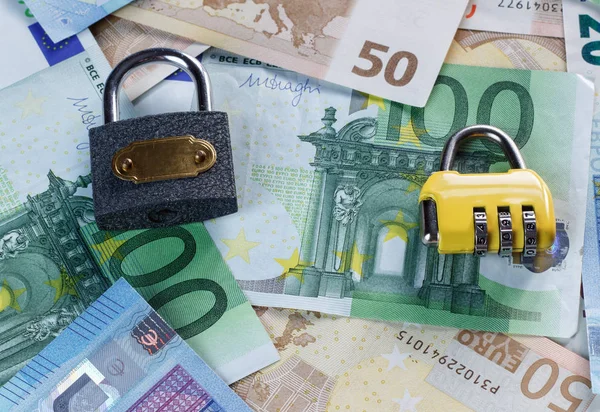 Lock on a background of money