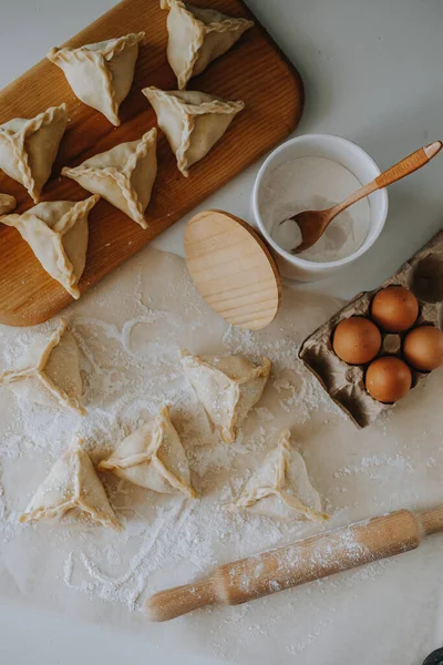 O processo de fazer tortas. Ingredientes — Fotografia de Stock