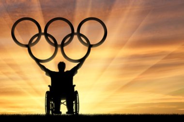 Engelli Paralimpik Olimpiyat halkaları günbatımı devam et