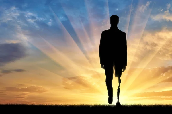 Konzept der Rehabilitation von Invaliden mit Beinprothesen — Stockfoto