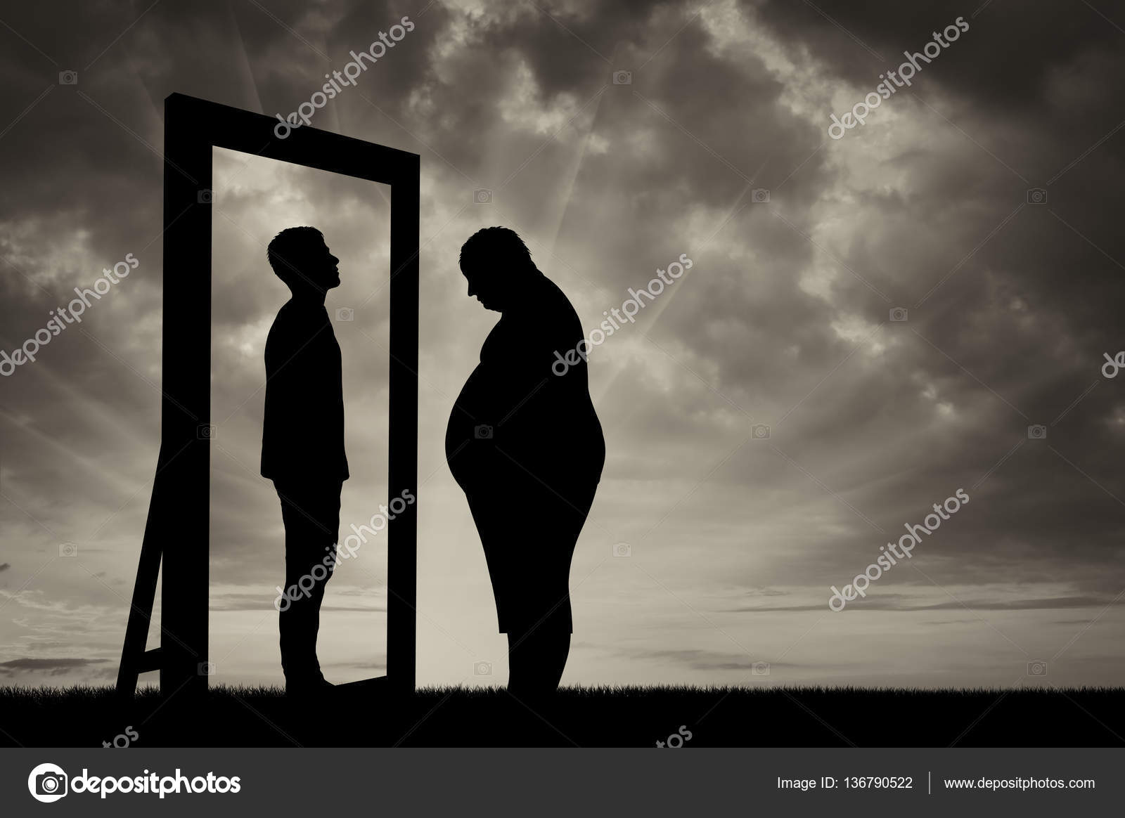 depositphotos_136790522 stock photo fat sad man and his