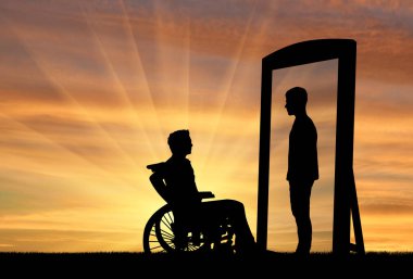 Rehabilitation disabled man clipart