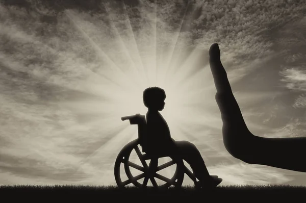 Κοινωνικά ζητήματα ανάπηρο παιδί έννοια — Φωτογραφία Αρχείου