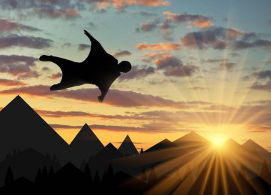 Wingsuit extreme sports clipart
