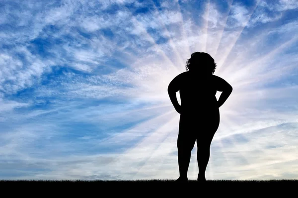 Mulher gorda que sofre de obesidade — Fotografia de Stock