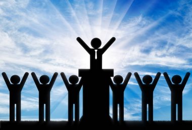 Adam simgesi lideri ve fikirli Kişilik ekibin