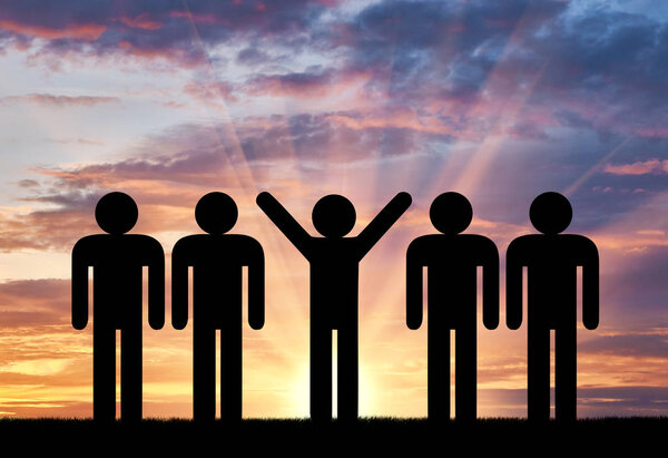 Stand out from the crowd concept