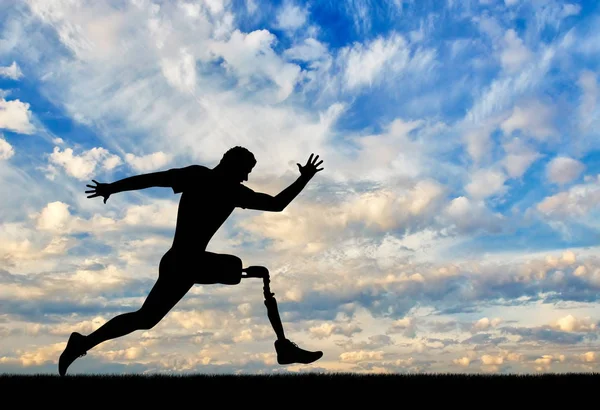 Concept of disability, prosthetic leg — Stock Photo, Image