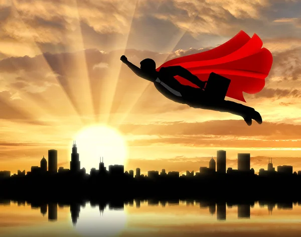 Superman homme d'affaires super héros — Photo