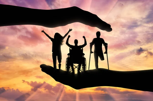 Il concetto di assistenza e tutela dei diritti delle persone con disabilità — Foto Stock