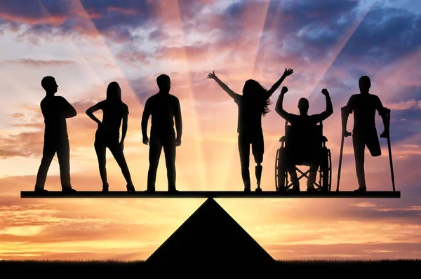 Pojęcie równości osób niepełnosprawnych w społeczeństwie — Zdjęcie stockowe