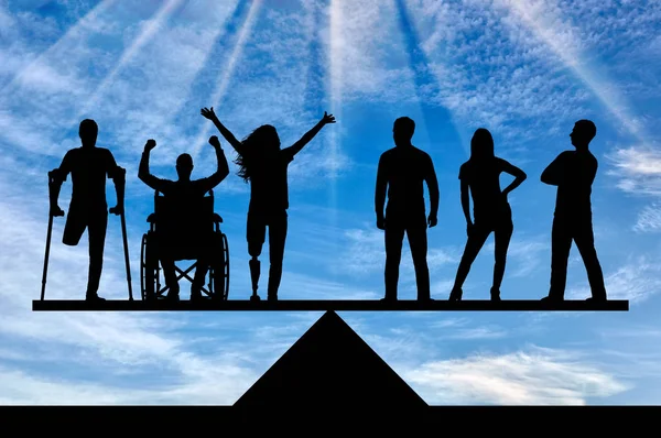 Pojęcie równości prawnej b społecznych osób niepełnosprawnych w społeczeństwie — Zdjęcie stockowe