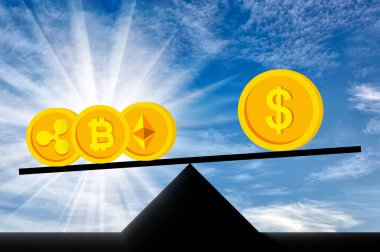 Kripto para biriminde öncelik dolar ölçekler üzerinde arka planı