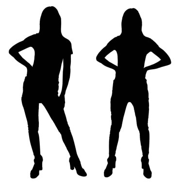  iki kendine güvenen kadın silüeti