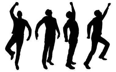 Süper kahramanlar dört iş adamlarından siluet vektör