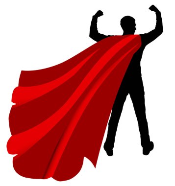 Bir iş adamı süper kahraman siluet vektör