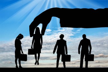 İşe alım süreci kavramı. Patron bir kadın seçti.