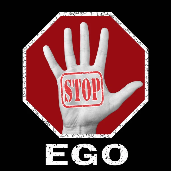 Stop ego conceptuele illustratie. Wereldwijd sociaal probleem — Stockfoto