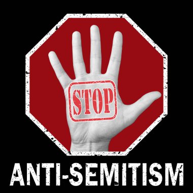 Anti-semitizm kavramsal illüstrasyonunu durdurun. Sosyal sorun