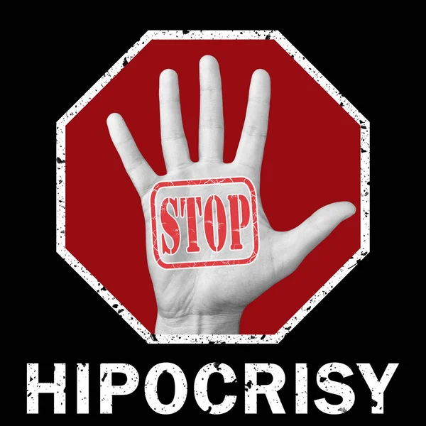 Detener la hipocresía ilustración conceptual. Problema social global — Foto de Stock