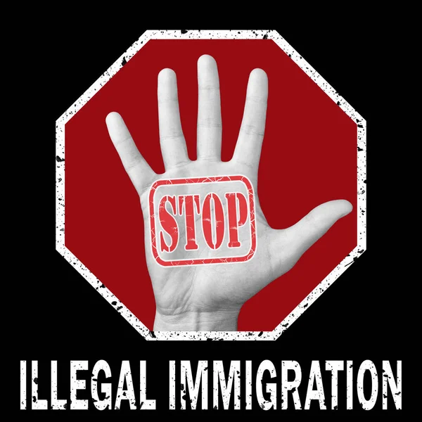 Detener la inmigración ilegal ilustración conceptual . — Foto de Stock