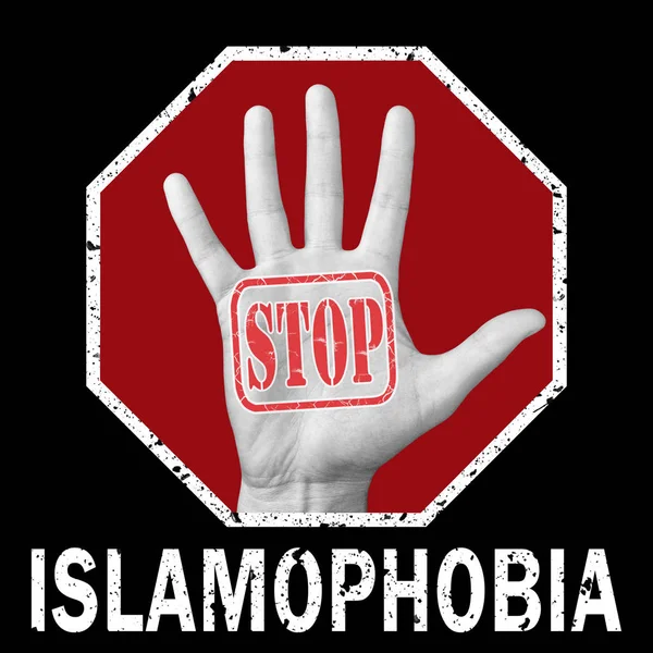 Fermare l'islamofobia illustrazione concettuale. Problema sociale globale — Foto Stock