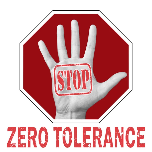 Zastavit koncepční ilustraci nulové tolerance — Stock fotografie