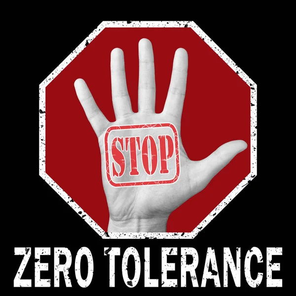 Detener la tolerancia cero ilustración conceptual. Problema social global — Foto de Stock