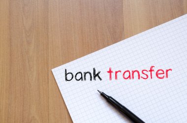 Banka transferi metin konsept dizüstü