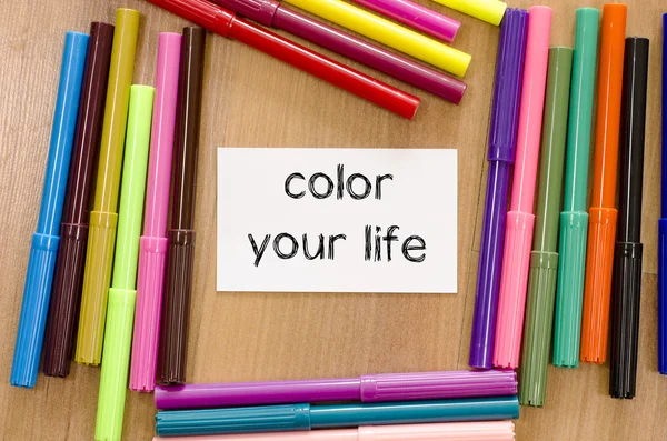 Farbe dein Leben Textkonzept — Stockfoto