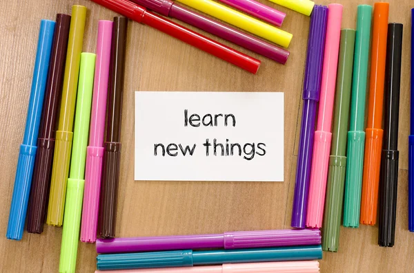 Learn new things text concept — Φωτογραφία Αρχείου