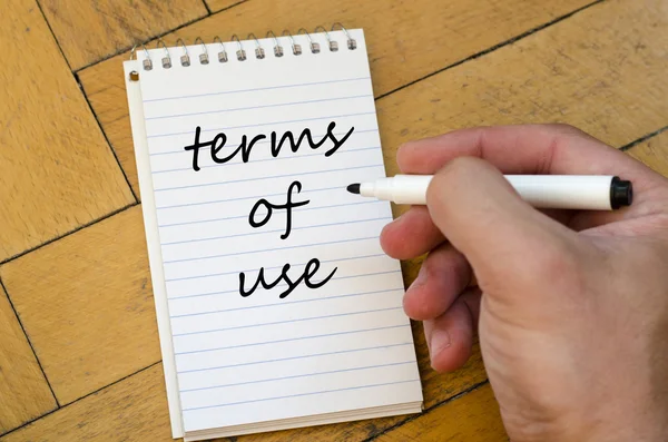 Terms of use text concept on notebook — Stock Photo, Image