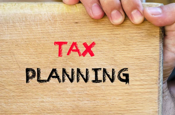 Tax planning text concept — Stock fotografie