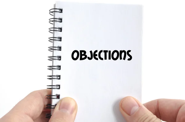 Objections text concept — Stock Photo, Image