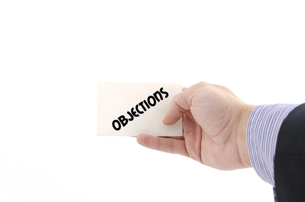 Objections text concept — Stock Photo, Image