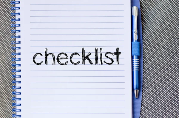Checklist text concept on notebook — Stock Photo, Image