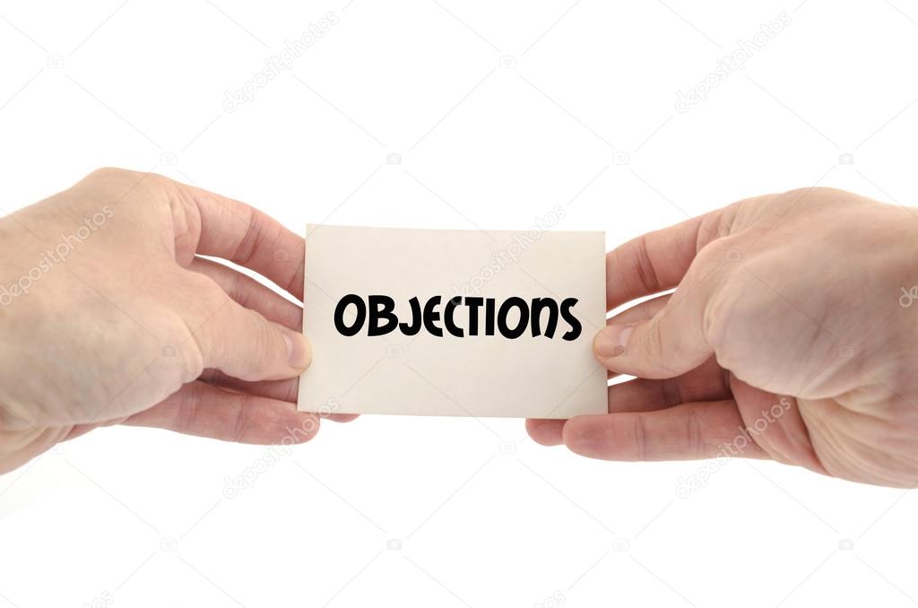 Objections text concept