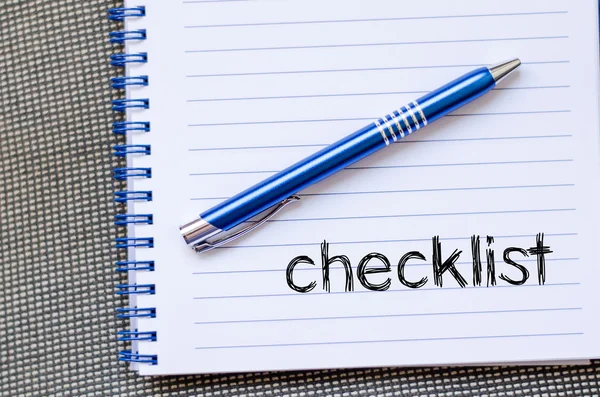 Checklist text concept on notebook — Stock Photo, Image