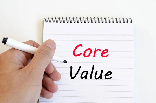 Core value text concept on notebook