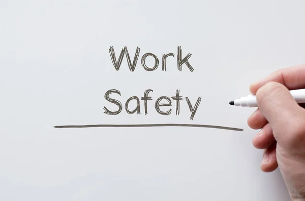 Bezpieczeństwo pracy, napisany na tablicy — Zdjęcie stockowe
