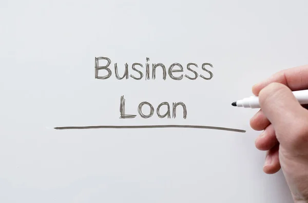 Business lån skriven på whiteboard — Stockfoto