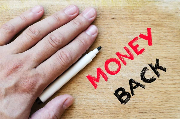 Money back text concept — Stock Photo, Image