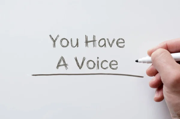 You have a voice written on whiteboard — Stock Photo, Image